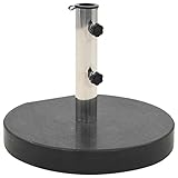 Robuster Schirmständer aus Granit, rund, 28,5 kg, für Terrasse und Garten, schwarz, für den Außenbereich