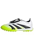 adidas Unisex Predator League Fold-Over Tongue Turf Football Boots, Cloud White/Core Black/Lucid Lemon, 43 1/3 EU