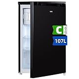 CHIQ CTT107BC Kühlschrank Klein 107 Liter, Höhe 84cm, Tiefe 55cm, Vario Box, Mikro-Gefrierfach, 7 Temperaturregelstufen, geräuscharm, 87 kWh/Jahr, Schwarz