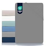 Dreamzie - Spannbettlaken 90x190/200cm - Mikrofaser Oeko TEX Zertifiziert - 100% Polyester - Leintuch 90x190/200 Kinder- Anthrazit