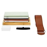 Czyurachel Schleifstein Set, Schleifstein Messer Beidseitig 400/1000 & 3000/8000, Whetstone, Wetzstein für Messer, Inkl. 2 Schleifsteine und 1 Abziehstein, 5 Farben