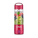 nutribullet Portable Mixer, 475ml BPA-freies Tritan Becher, Mini-Mixer mit 4-Punkt-Edelstahlklinge, Multifunktionsmixer, USB-C-Ladegerät, 15+ Mixvorgänge NBP003MA, Magenta