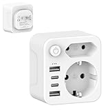 YIDODA Adapter Japan Reiseadapter Japan Adapter USA,USA Adapter Steckdose 2 Fach Reiseadapter, Reisestecker Schuko Auf Typ A für USA, Japan, Kanada, Weiß