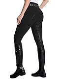 DMVOD Damen Reitleggings mit aktiver Silikon-Grip Vollbesatz - Reithosen für Frauen