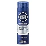 NIVEA MEN Protect & Care Feuchtigkeits-Rasierschaum (200 ml), schützender Rasierschaum mit Feuchtigkeitscreme, Rasierschaum für Herren, angereichert mit Aloe Vera & Pro-Vitamin B5 (6 Stück)