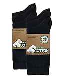 mehrstrumpf Herren & Damen 100% Bio-Anbau Socken mit Komfortbund ohne Naht (6 Paar) Schwarz 43-46