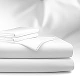 bo&button® Luxus Mako Satin Bettwäsche Set, 100% Bio Baumwolle (Long Staple 300), ALLE GRÖßEN, seidig weich & zeitlos schön, Set 135x200 cm + 40x80 cm (2-TLG.) - White Weiss