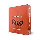 Rico by D'Addario Saxophon Blätter | Hochpräzise gefertigt | Alt Saxophon Blätter 2,5 Stärke | 10er-Packung | Warmer voller Ton | Angenehmes Spielgefühl