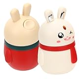 NOLITOY 2 Stück Automatischer Zahnstocher Spender Kaninchenform Handbetätigte Zahnstocherbox mit Großem Fassungsvermögen Praktische Tischzahnstocherdose für Büro Zuhause Restaurant