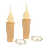 HEALSOPTHY 2 Stück LED Flaschenlicht Kupferdraht Lichterkette Korkenform Innenbeleuchtung für Weihnachtsdeko Party Stimmungslicht Wohnzimmer Garten Balkon