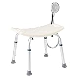 Arebos Duschhocker | Höhenverstellbar | Aluminium-Rahmen | Anti-Rutsch-Gummifüße | Sitzfläche mit Sicherheitsgriffen | Duschhilfe | Duschstuhl | Duschsitz | Badhocker | Badewaannensitz | für Senioren