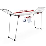 Vileda Infinity Flex Plus Wäscheständer | Ausziehbarer & Stabiler Flügeltrockner mit 30 m XXL-Leinen - Für Innen- & Außenbereich, platzsparend & klappbar, 2 m Länge, Hohe Flügel | Eco-Verpackung