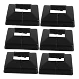 DOITOOL 6 Stück Schwarze Pfostenabdeckungen Quadratischer Zaunpfosten mit geteiltem Sockel Einfache Befestigung Vielseitig für Geländer Tisch Terrassenpfosten Dekorative Rohrabdeckungen