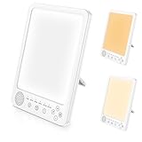 Tageslichtlampe, Daylight Lamp, Light Therapy Lamp, Lichttherapielampe mit 3 Farbtemperaturen, 10 Helligkeitsstufen, Uv-Frei, Touch-Control Sonnenlicht Lampe mit Timing-Funktion, Energieklasse A