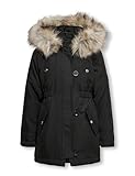 ONLY Mädchen Only Girl Lang 134black Parka, Schwarz, 134 EU