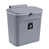 Sosoport Wand Mülleimer mit Deckel Hängender Abfallbehälter für Küchenschränke Platzsparender Mülleimer Langlebige Konstruktion für Türpaneele