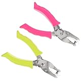 OATIPHO Multifunktionaler Papierlocher, 6 mm, Metall, ergonomischer Griff, 2 Stück, Rosa und Grün, für Karten, Leder, Karton und Heimhandwerk