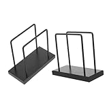 Alipis 2 Stück Serviettenhalter mit Schwerem Eisenstandfuß und Holzsockel Moderner Stabiler Napkin Holder für Tisch Küche und Esszimmer Universeller Servietten und Papiertuchspender im