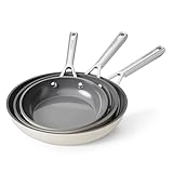 naturepan DiamondTitan Keramik Pfannenset 3-teilig (20+24+28cm), Antihaft Bratpfannen für alle Herdarten, PTFE-frei PFAS-frei PFOA-frei, Backofenfest, spülmaschinenfest mit kühlbleibendem Griff