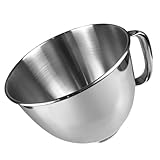 DECOMELODY Edelstahlschüssel Rührschüssel für Standmixer Spülmaschinenfest Ergonomischer Griff Langlebig für Kochbedürfnisse Küchenausstattung