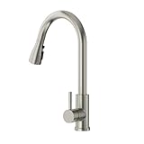 Wasserhahn Küche, SEMANEY Hochdruck Küchenarmatur mit 3 Funktionen Brause Ausziehbar, Hohe Bogen Armatur Küche, 360° Drehbar Mischbatterie Küche Ausziehbar, Spültischarmatur aus Edelstahl, Gebürstet