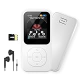 64GB MP3-Player mit Bluetooth 5.3, Tragbarer Musikplayer mit Lautsprecher, FM-Radio, Sprachrekorder, HiFi, Langer Akkulaufzeit, schneller Übertragung, Timer-Funktion, erweiterbar bis 256GB (Weiß)