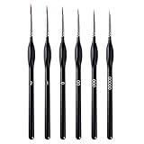 6 Stück Feine Detail Pinsel Set,Perfekter Detail Pinsel,Miniatur Pinsel Zeichenpinsel Pinselset,für Nagelkunst, Acryl, Aquarell,Ölgemälde,Modellbau und Strichmalerei