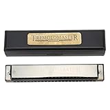 Tremolo Mundharmonika, 24 Löcher, C Tonart, Schwarz - Klarer Tremolo Klang, Leicht Zu Spielen, Ideal Für Anfänger Und Kinder
