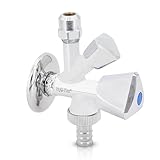 H2O-Flex® Kombi-Eckventil 1/2' Wandanschluss Geräteventil mit Schlauchverschraubung und Rückflussverhinderer