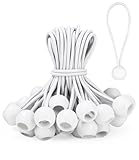 Spanngummis mit Kugel 15cm, 50 Stück Planenspanner mit Kugel, Zeltgummis Expanderschlinge Zelt Gummispanner mit Kugel, Gummischlaufen Zeltgummis Expanderschlingen für Planen, Pavillons, Banner
