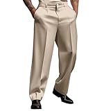 Herren Chino Hose Baggy Anzughose Herren für Business Elegante Chinohose Stretchhose Herren Loose Fit Businesshose Baumwolle Sporthose Straight Hose Casual Freizeithose für Herren