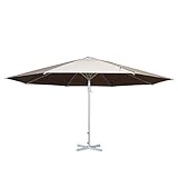 Mendler Sonnenschirm Meran II, Gastronomie Marktschirm, Ø 5m Polyester/Alu Mast weiß 28kg ohne Ständer - creme-beige
