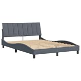 QJBSAVVA Bett Mit Matratze Betten Himmelbett Gestell Daybed - Bettgestell mit Kopfteil Dunkelgrau 140x190 cm Samt für Außenbereich Gästezimmer Loft Schlafzimmer