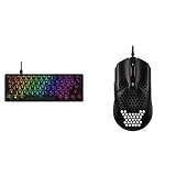 HyperX Alloy Origins 60 - Mechanische Gaming-Tastatur, Schwarz & Pulsefire Haste Gaming-Maus – Ultraleicht, 59g, Wabenschale, Hex-Design, Hyperflex-Kabel, bis zu 16.000 DPI