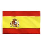 150x90cm Spanien Flagge, Spanische Fahne mit 2 Metallösen für den Innen- und Außenbereich, Spanien Nationalflagge in leuchtenden Farben, dekoriert bei Sportveranstaltungen, Partys, Paraden