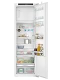 Siemens KI82LADD0 iQ500, Einbau-Kühlschrank mit Gefrierfach, 177,5 x 56 cm Nische, 246 L Kühlen & 34 L Gefrieren, Made in Germany, hyperFresh für längere Frische, schnell Kühlen, Leise, Flachscharnier
