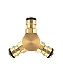 FUGLUS Messing Y-Stück Abzweig-Verbinder für 13 mm(1/2 Zoll) Wasserschläuche,3-Wege-Wasserhahn Schlauchteiler für Garten,Küche & Outdoor(Wasserdicht,Einfach zu installieren)