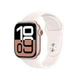 Apple Watch Series 10 GPS, 42 mm Aluminiumgehäuse Roségold, Sportarmband Blassrosa ­− S/M