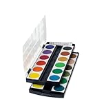 Herlitz 10199933 Schulmalfarben bzw. Deckfarbkasten, 24 Farben inklusive Deckweiß (1 Stück (1er Pack))