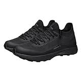 Atmungsaktive Herren-Schuhe, Netzstoff, dicke Unterseite, Outdoor, Wandern, Bergsteigen, rutschfeste Turnschuhe, Schwarz , 7 UK 3X-Wide