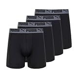 PUMA Herren 4er-Pack Active Stretch Boxershorts Retroshorts, Schwarz, X-Large