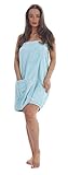 Damen-Handtuch, 100 % Baumwolle, sehr saugfähig, Frottee, weich, für Dusche, Spa, Sauna, Strand, Fitnessstudio, Bademantel, Überzug (Aquamarin, L/XL)