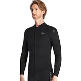 Neoprenanzug Jacke für Herren 1.5mm Neoprenanzug Oberteile Warmhalten Langarm Frontreißverschluss Neoprenoberteil für Tauchen Surfen Schnorcheln Schwimmen Wassersport XL Größe