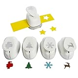 Motivstanzer A689915 Set Weihnachten, 2,54 cm, 5 STK, Kunststoff, weiß, 5X