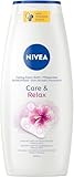 NIVEA Care & Relax Pflegendes Schaumbad, pflegender Badezusatz mit entspannendem Hibiskusduft, hautschützendes Entspannungsbad für ein weiches & gepflegtes Hautgefühl (650 ml)