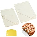 HEDMON 4 Stück Bäckerleinen 2 Größen Leinentuch zum Brot Backen 77x45CM, 45x36CM Teigtuch aus 100% Naturleinen Premium Brot Backen Zubehör Bäckerleinen zur Teigzubereitung, Backen, Fermentieren