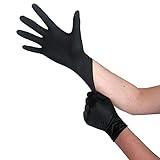 Einweghandschuhe Schwarz Latex, Einmalhandschuhe L, 100 Stück, puderfrei, Handschuhe Einweg, Latexhandschuhe Schwarz, in Größe S, M, L & XL verfügbar