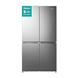 Hisense RQ758N4SAIE Cross Door Kühl-Gefrierkombination/NoFrostPlus/Inverter-Kompressor/Multiflow 360°/ SuperCool/ 178,5 cm/Kühlteil 393 l/Gefrierteil 216 l/ 40 dB/ 320 kWh/Jahr/Inox-Look