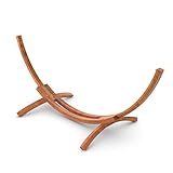 Ampel 24 Outdoor Hängemattengestell 310 cm, Holz Eukalyptus wetterfest, Gestell Mauritius braun ohne Hängematte