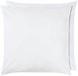 Amazon Basics Mikrofaser Kissenbezug, 80 x 80 cm, 2er-Pack, Strahlendes Weiß